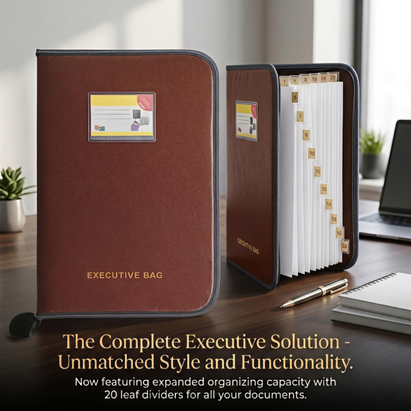 Rexable Black Documents File Organizer 20 Leaf Executive Document File Bag | A4 Certificate Holder File | Portfolio File | Chain File | Office Book File Folder for Important Papers & Certificates files for documents black file folder